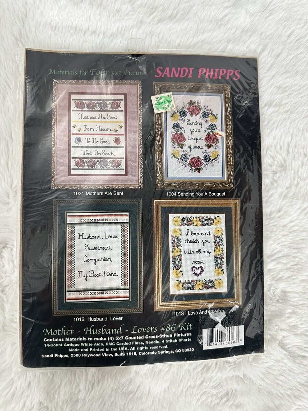 Vintage Sandi Phipps Mother Husband Lovers #86 Counted Cross Stitch Kit 4 Design